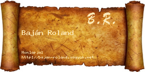 Baján Roland névjegykártya